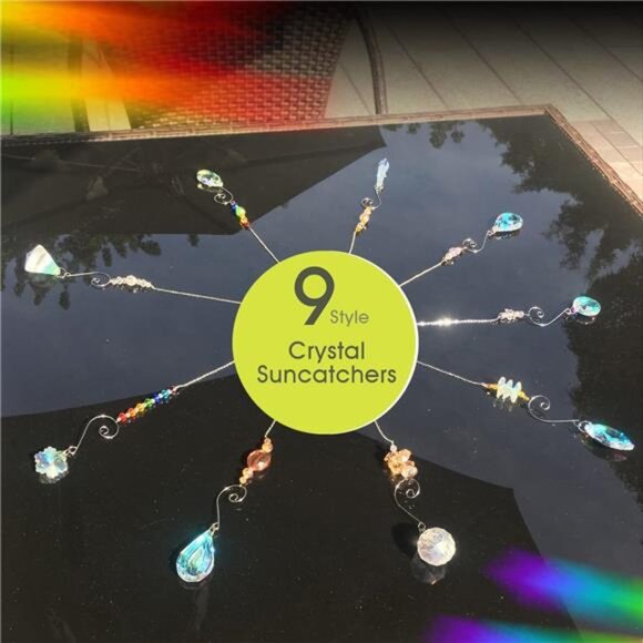 Crystal Suncatchers, RIFNY Hanging Crystals Ornament Sun Catcher with Chain - Picture 4 of 7